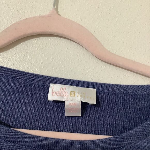 Belle Blue Artsy Casual Knit Patchwork Ombré Sweater Bundle Lot of Two XXS - Picture 5 of 11